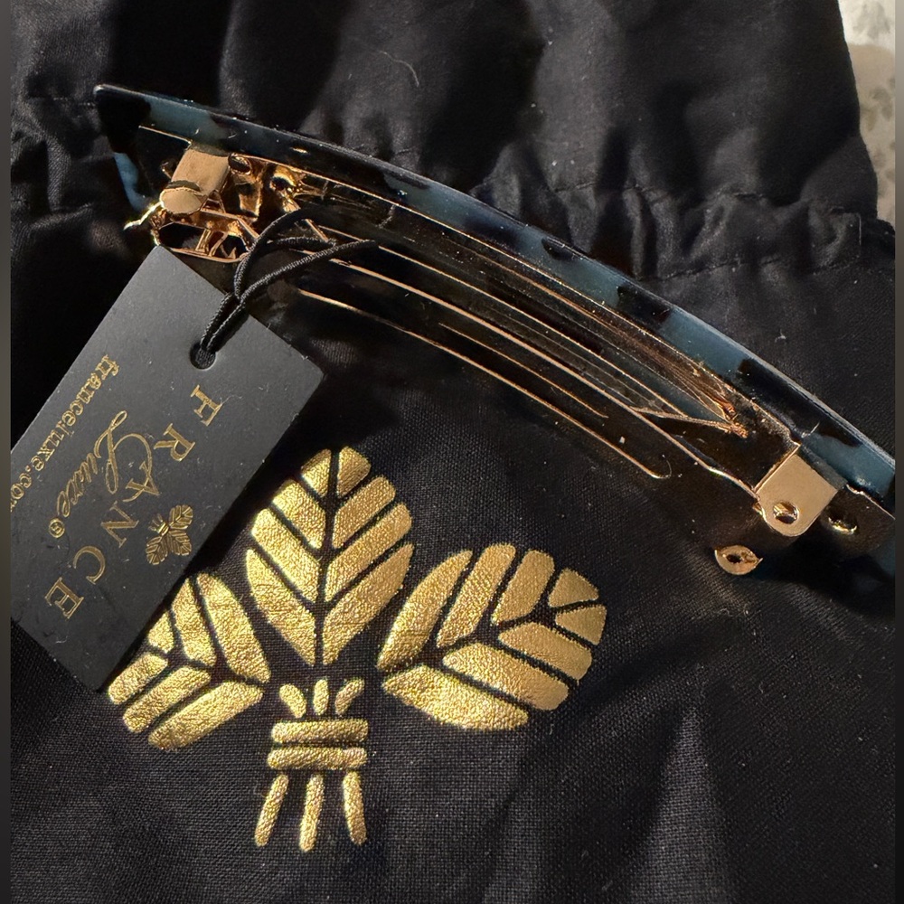 France Luxe Classic Rectangle Barrette - Blue Tokyo, NWT - Picture 8 of 12